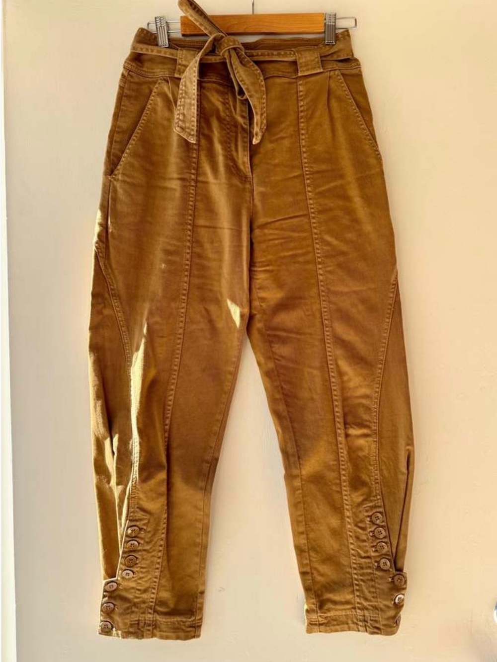Ulla Johnson Camel Brown High-Rise Trousers